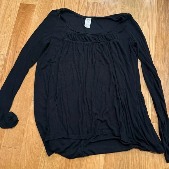 Free People Black Long Sleeve Flowy Top - Picture 7 of 9
